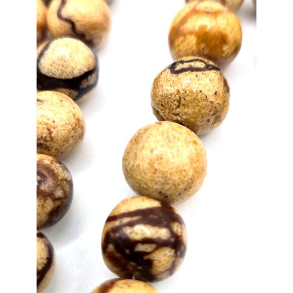 Vintage Very Rare Natural Tiger Coral Graduated Bead necklace 87 grams 23" - Picture 6 of 7